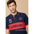 Mens Classic Block Block Bordery Pique Polo